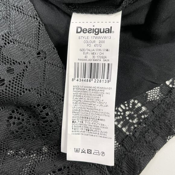 Desigual‎ Pici Day Dress Womens US 6 Sheer Lacy Flirty Whimsigoth Fairygrunge - Picture 6 of 9